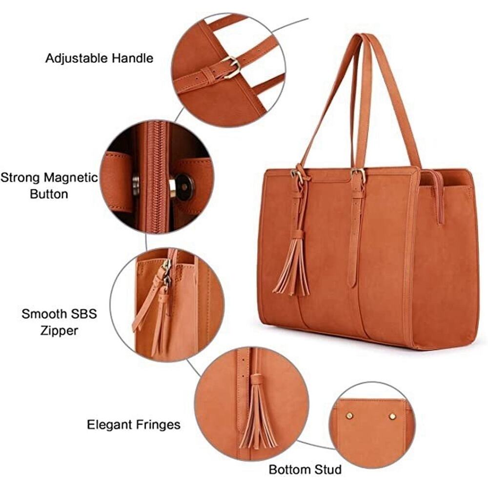 ECOSUSI Laptop Tote Fits Up to 15.6 Inch Briefcase for Women Office Handbags... - Picture 7 of 9